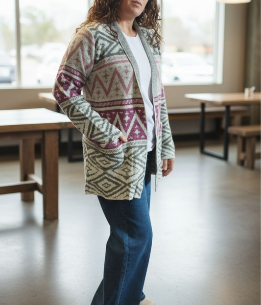 Chaqueta punto burdeos