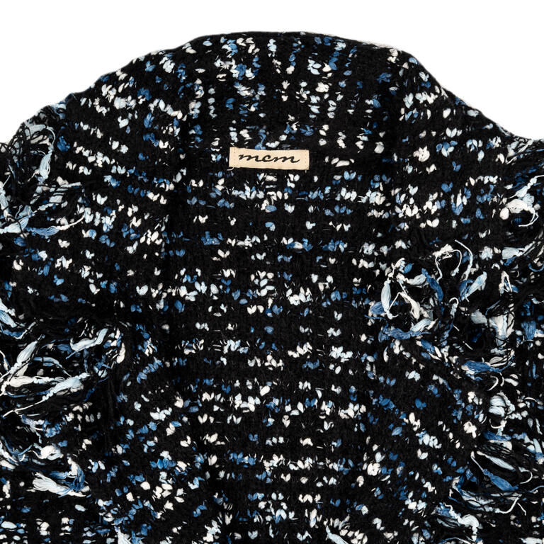 Chaqueta jaspeada flecos