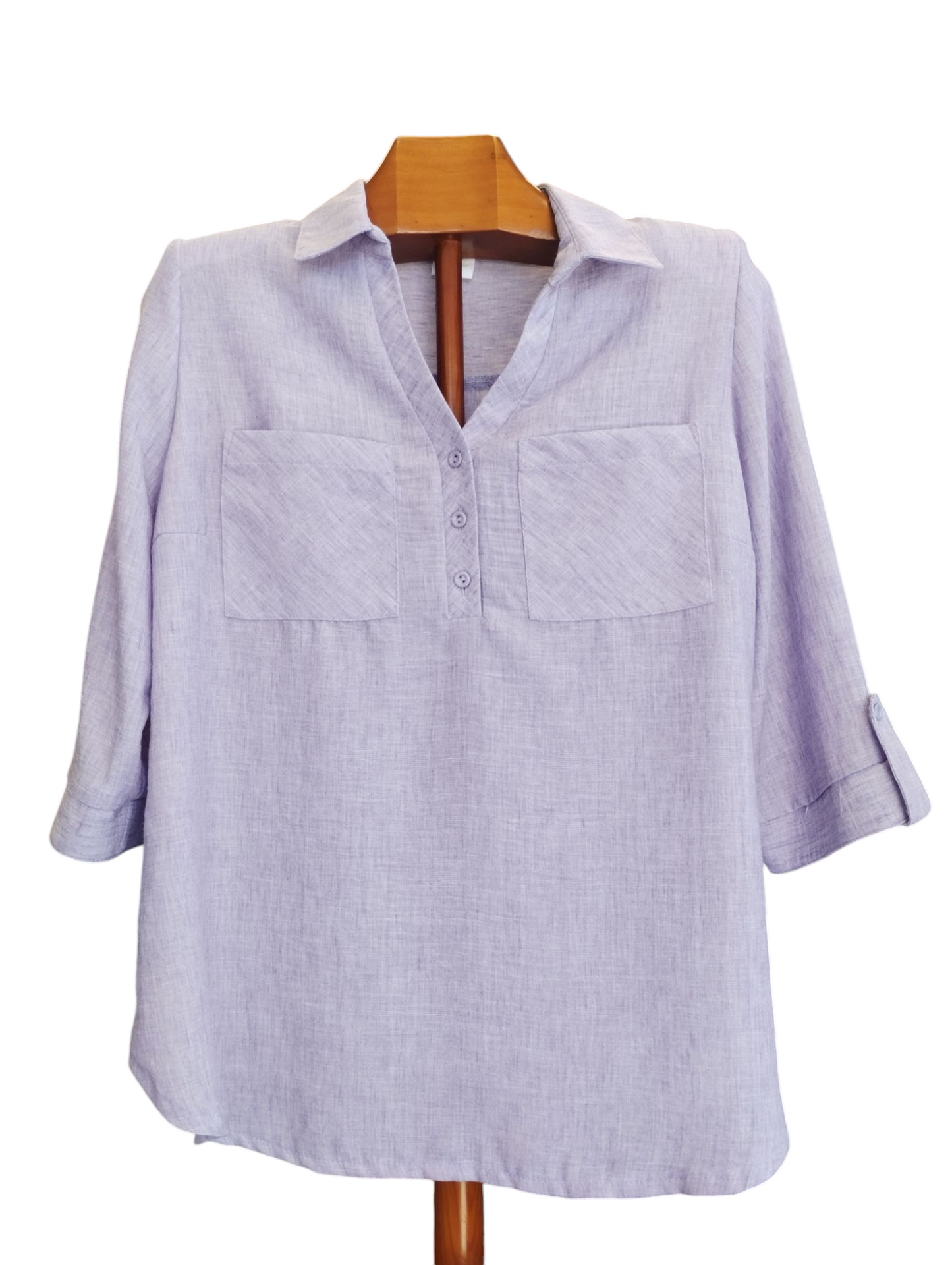 Blusa bolsillo lila