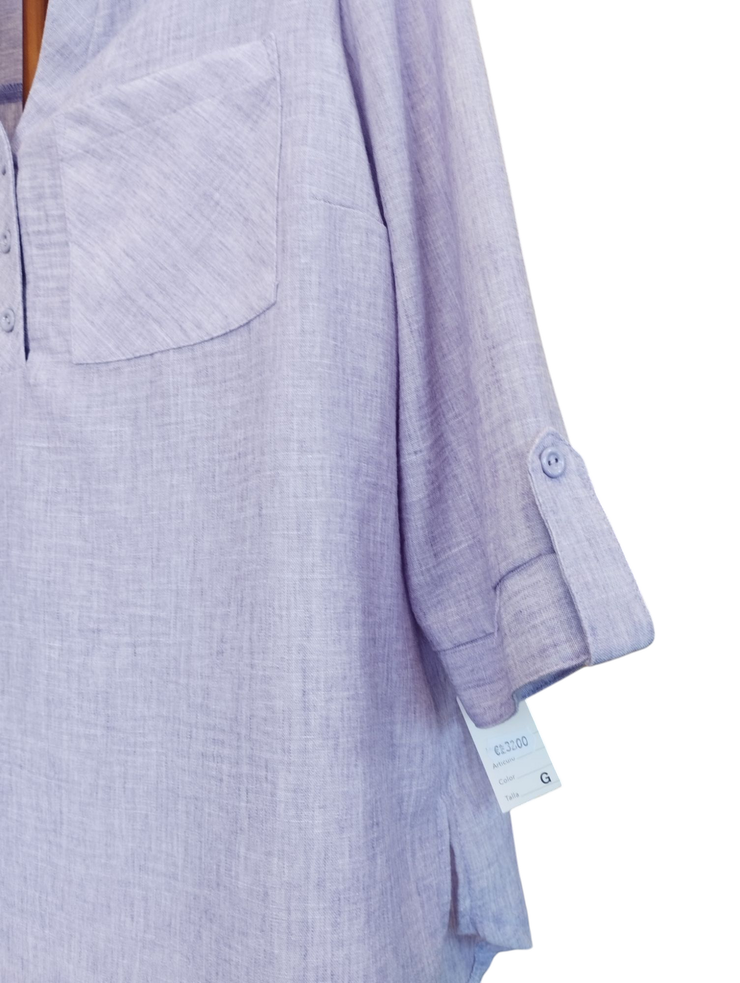 Blusa bolsillo lila