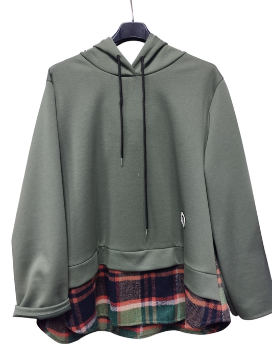 Sudadera cuadros oversize