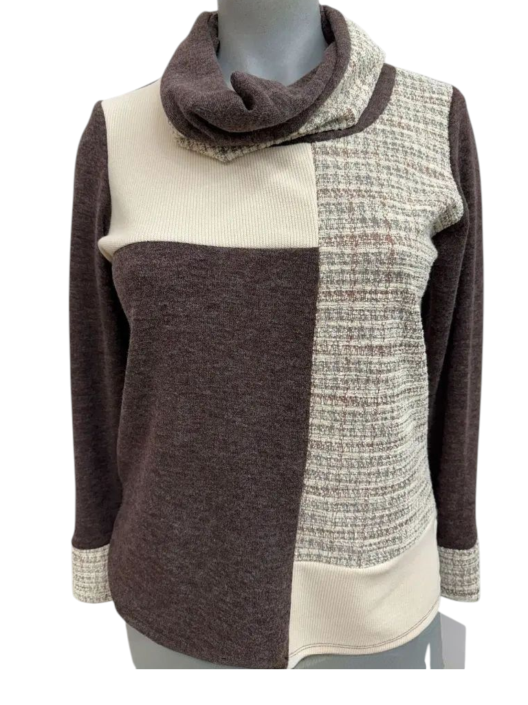 Camiseta combi marrón