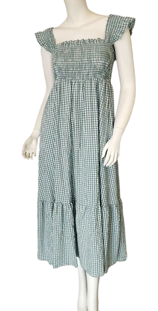 Vestido largo vichy