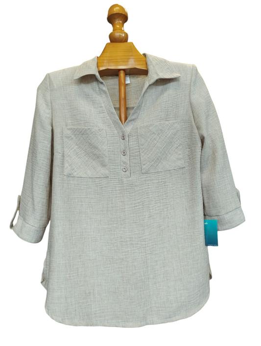 Blusa bolsillo beige