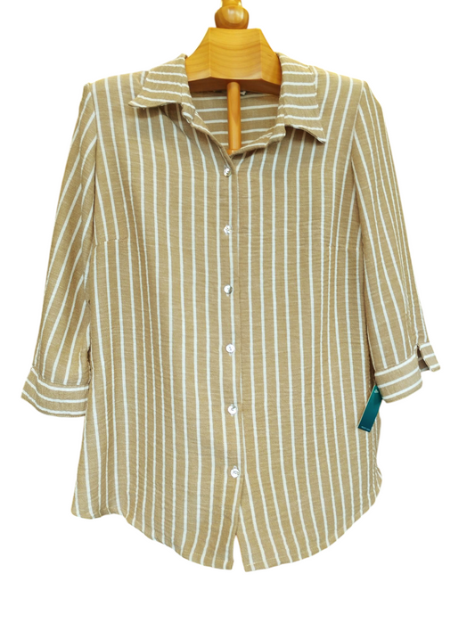 Camisa rayas tostado