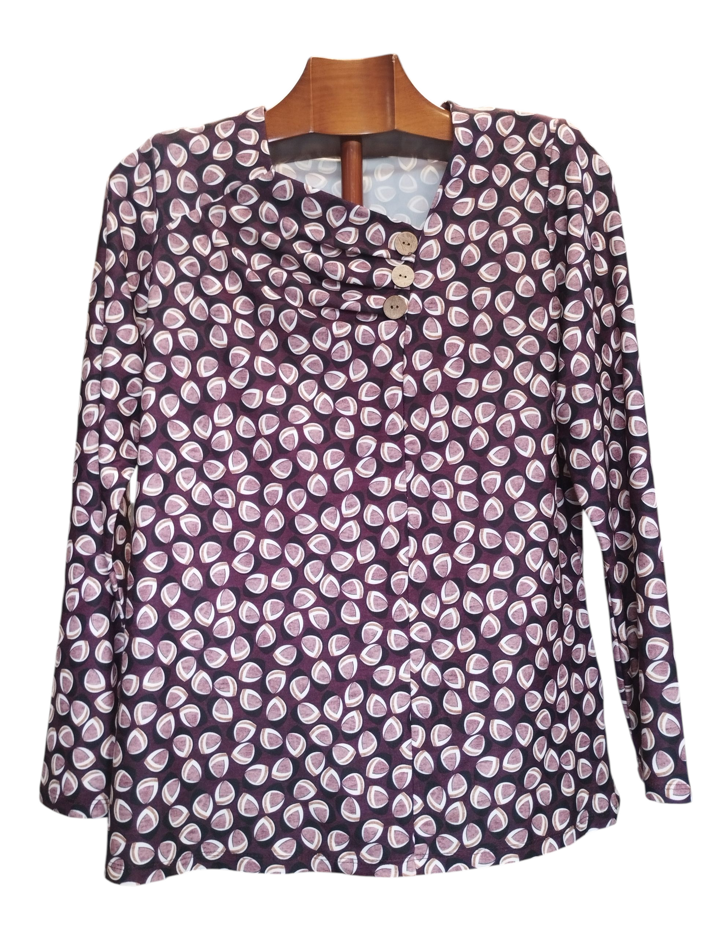 Camiseta trapecio burdeos