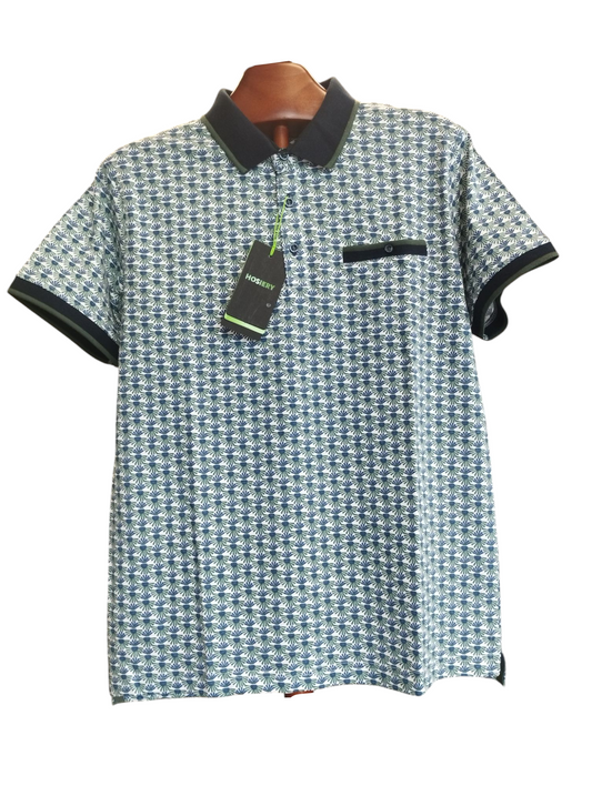 Polo m/c hombre estampado retro