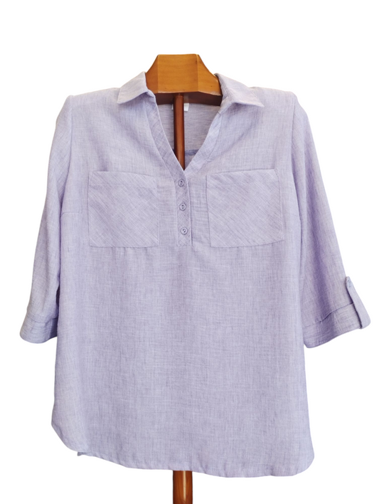 Blusa bolsillo lila