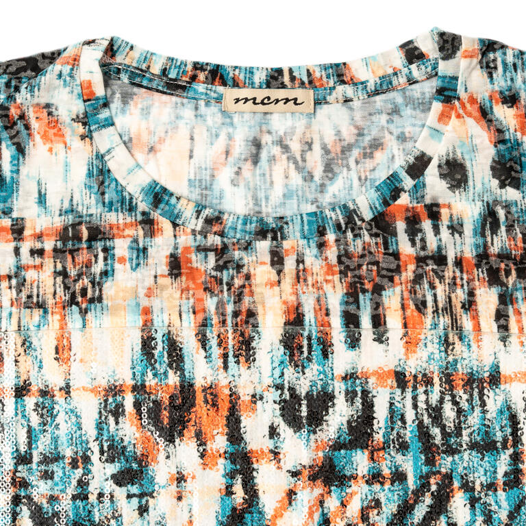 Camiseta m/corta micro lentejuela