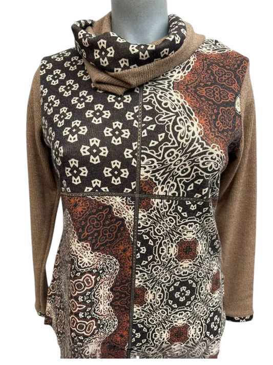 Camiseta mandala tostado