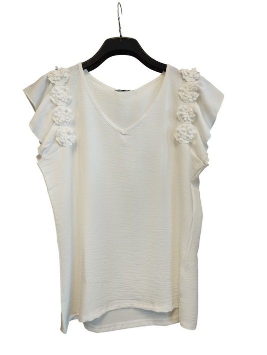 Blusa aplique flores