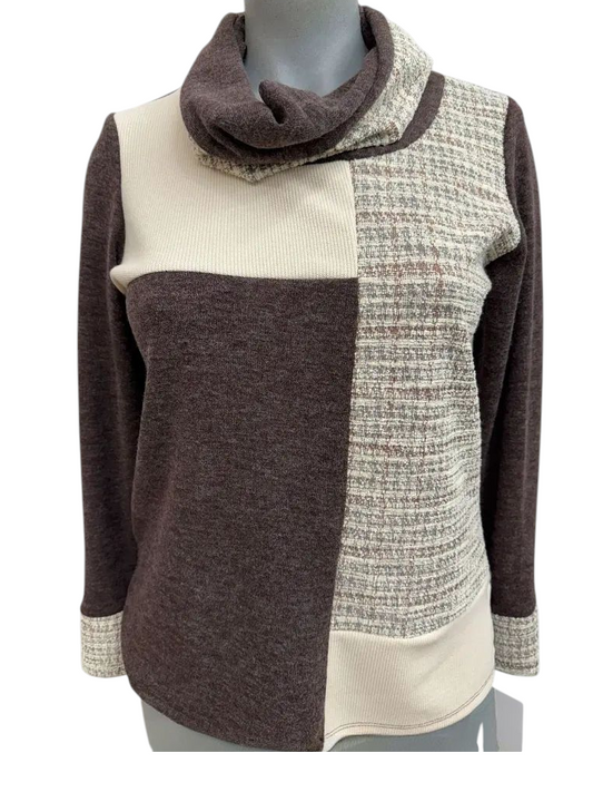 Camiseta combi marrón